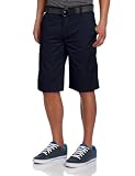 Southpole Mens Belted Color Chino Twill Cargo Short Washed, Eclipse, 32