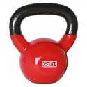 GoFit 15-Pound Red Kettlebell with Vinyl Coating, Iron Core Training DVD and Exercise Booklet