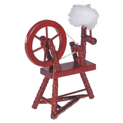 Dollhouse Miniature Mahogany Spinning Wheel