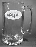NFL New York Jets Laser Etched 27oz Glass Beer Mug