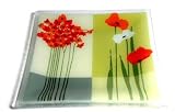 Peggy Karr 10-Inch Glass Flower Duet Square Plate