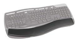 3M Gel Wrist Rest for Ergonomic Split-Design Keyboards, Black Leatherette, Antimicrobial Product Protection (WR314LE)