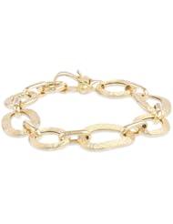 14k Yellow Gold Italian Hammered Bracelet, 7.5"
