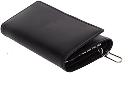 Xinyishi Unisex Key Holder Wallet Black Genuine Leather