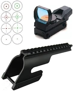Ultimate Arms Gear Hard Anodized Machined Lightweight Aluminum No Gunsmithing Remington 870 12 Gauge Shotgun & Compatible See Through Saddle Scope Sight Weaver Picatinny Rail Mount + Tactical 4 Reticle Red & Green Dot Open Reflex Sight with Weaver-Picatinny Rail Mount