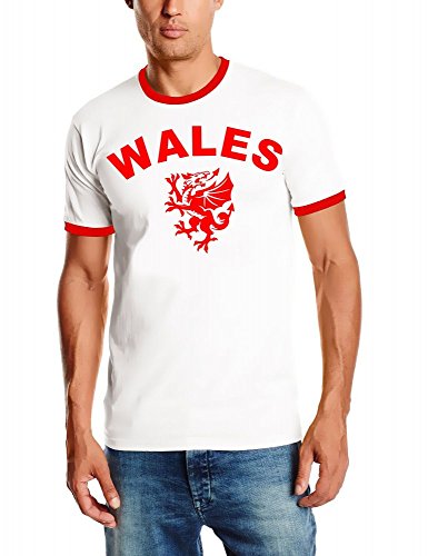 EM 2016 WALES Fußball T-SHIRT TRIKOT mit Deinem NAMEN + NUMMER ! HERI Ringer weiss Gr.L