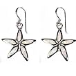 Sterling Silver Earring in Lab Created Opal - Star -Earring Height: 21mm
