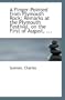 A Finger-Pointed from Plymouth Rock: Remarks at the Plymouth Festival, on the First of August, ...