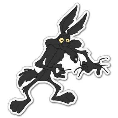 Wile E. Coyote accident The Coyote vynil car sticker 4