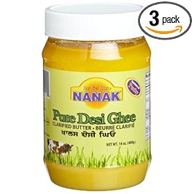 Nanak Pure Desi Ghee, Clarified Butter, 14-Ounce Jar (Pack of 3)