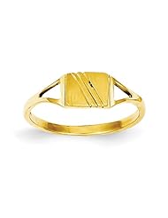 14k Childs Polished and Satin Ring - Size 3 - JewelryWeb