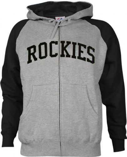 Buy Colorado Rockies Classic Tackle Twill Zip Hooded Sweatshirt