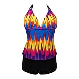 Tankini Tye Dye Top & Black Shorts Bottom