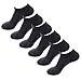 Pack of 6, HOEREV Men's Bamboo Fiber No Show Invisible Socks