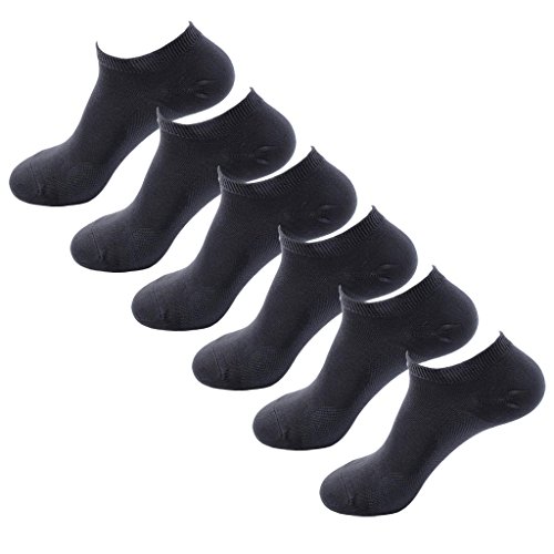 HOEREV Men's Bamboo Fiber No Show Invisible Socks, Pack of 6