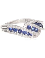 Sterling Silver Gemstone and Created White Sapphire Fashion Ring