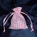 3x4 Cotton Gingham Wedding Favor Gift Bags/Pouches - Pink (10 Bags)