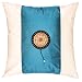 EXP Handmade Silky Teal Blue & Ivory Cushion Cover / Pillow Sham - Golden Sunflower Design