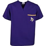 Scrub Dudz Minnesota Vikings Solid Print Scrub Top Large