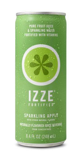 Izze Fortified All Natural Sparkling Juice, Apple, 8.4-Ounce Cans (Pack of 24)