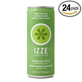 IZZE Fortified Sparkling Juice, Apple, 8.4-Ounce Cans (Pack of 24)