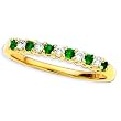 14K Yellow Gold 0.13 ct. Diamond with Alternating 0.13 ct. Emerald Anniversary Ring