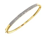 9ct Yellow Gold Half Carat Diamond Pave Set Bangle