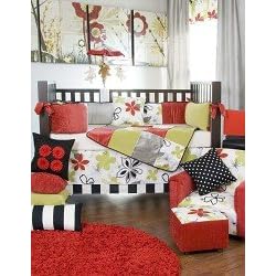 McKenzie Crib Bedding, 5 piece set with Green Pillow by Glenna Jean by Glenna Jean