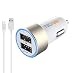 Tech Sense Lab® 3.4 Amp Dual USB Car Charger - CE & FCC Certified - For Apple iPhone, Samsung, Micromax, HTC, Nokia, OnePlus, Xiaomi & All Other Smartphones And Tablets - Smallest Car Charger With 2 Fast Charging USB Ports [1 Micro USB Cable Included] - Gold RS.689.00