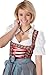 Dirndl Womens 3-Piece Longer-length Red Dirndl with Colourful Floral Design