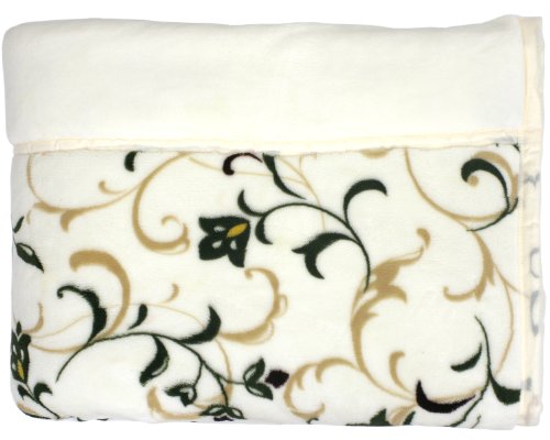 メリーナイト メリーソフト ツタ マイヤー毛布 シングルサイズ 140×200cm グリーン MF11470-53