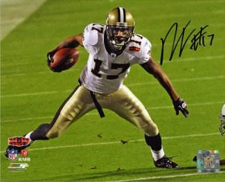 Robert Meachem Autographed/Hand Signed New Orleans Saints 8x10 Photo (Super Bowl XLIV)- Meachem Holo