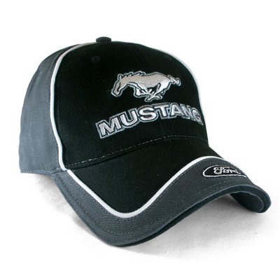 Ford Mustang Pony Black & Gray Baseball Hat