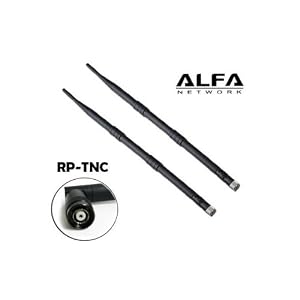 2 PACK of Alfa 9dBi WiFi Booster RP-TNC High-Gain Screw-On OMNI-Directional Swivel Antenna... by 