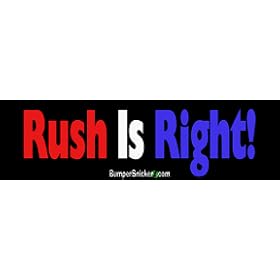 Rush Is Right - Political Bumper Stickers (Medium 10x2.8 in.)