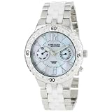 Anne Klein New York Women's 12-1641WMWB Diamond Accented White Ceramic and Stainless Steel Watch
