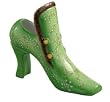 Lime Green and Floral Porcelain Shoe