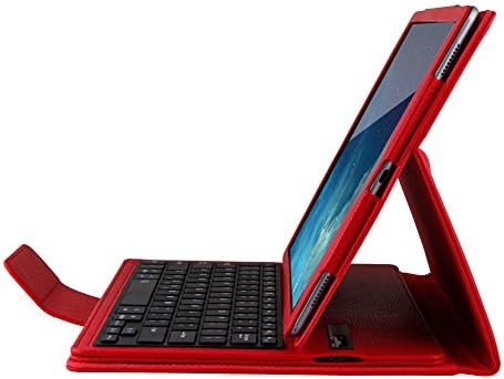 iPad Pro Keyboard Case,Creax (TM) Magnetically Detachable Bluetooth Keyboard PU Leather Muti-angle Stand Folio Smart Cover for Apple iPad Pro 12.9" 2015 (Red)