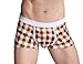 99extra Underwear, 3 Color Men's Plaid Milk Silk Skinny Boxer Briefs
