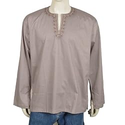 Mens Embroidered Casual Cotton Kurta Chest 42 inches