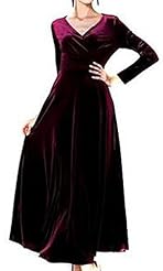 Sexy V-neck Velvet Stretchy  Dress