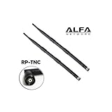 2 PACK of Alfa 9dBi WiFi Booster RP-TNC High-Gain Screw-On OMNI-Directional Swivel Antenna for Cisco