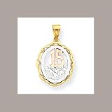 IMAGE OF 10k Two-tone Sweet 15 Oval Pendant
