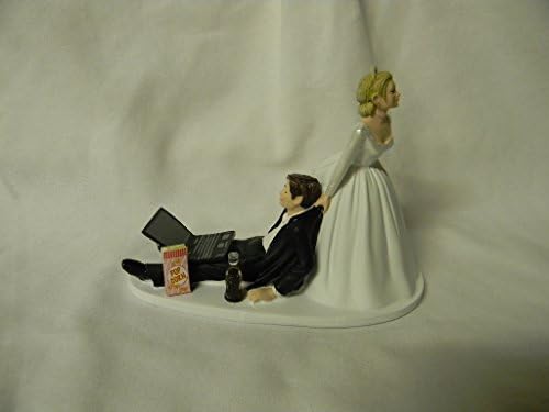 Wedding reception Computer Laptop cola bottle popcorn nerd Geek Cake Topper