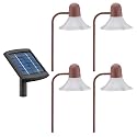 Malibu Solar Two White LED Metal Walk Light 4-Pack with Remote Panel, Rustic Brick, #LZ31RP4