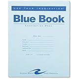 Roaring Spring Exam Blue Book, Margin Rule, 8-1/2 x 7 Inches, White, 12 Sht/24 Page (77513)