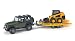 Bruder Jeep Wrangler with Tow Trailer and Caterpillar Skid Steer Loader