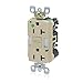 Leviton X7892-HGR Hospital Grade Guide Light Tamper-Resistant Slim GFCI Duplex Receptacle, 20-Amp, Red