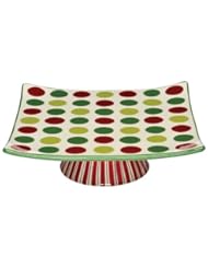 Kitchen: Caffco International MB833255 M.Bagwell Simply Christmas Collection Square Ceramic Cake Stand - Caffco International - Kitchen