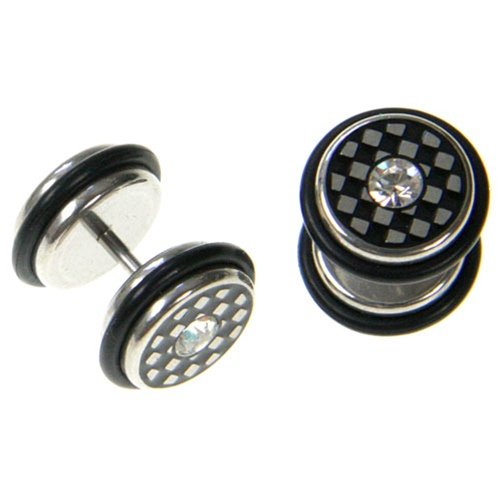 Fake Plug with Stones - Sold as Pair